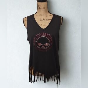 Harley Davidson Willie G Bling Fringe Top Women's Size XL NWT